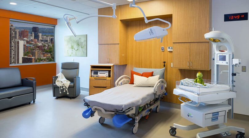 El parto en Canadá y un ejemplo de habitación de hospital